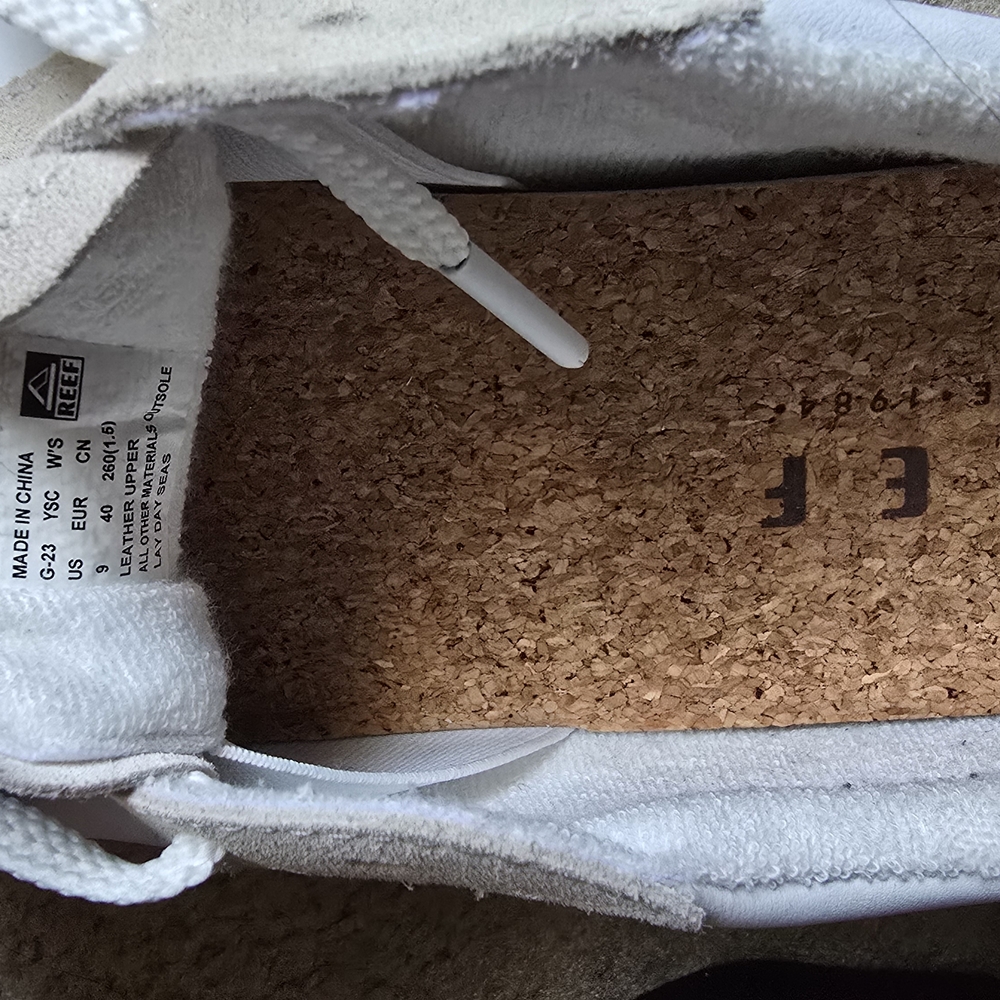 Reef White High-Top Sneakers with Cork Insole